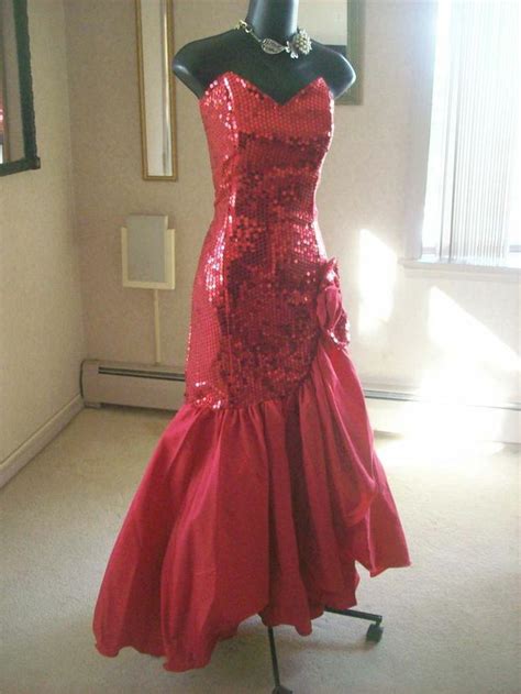 80s prom dress red